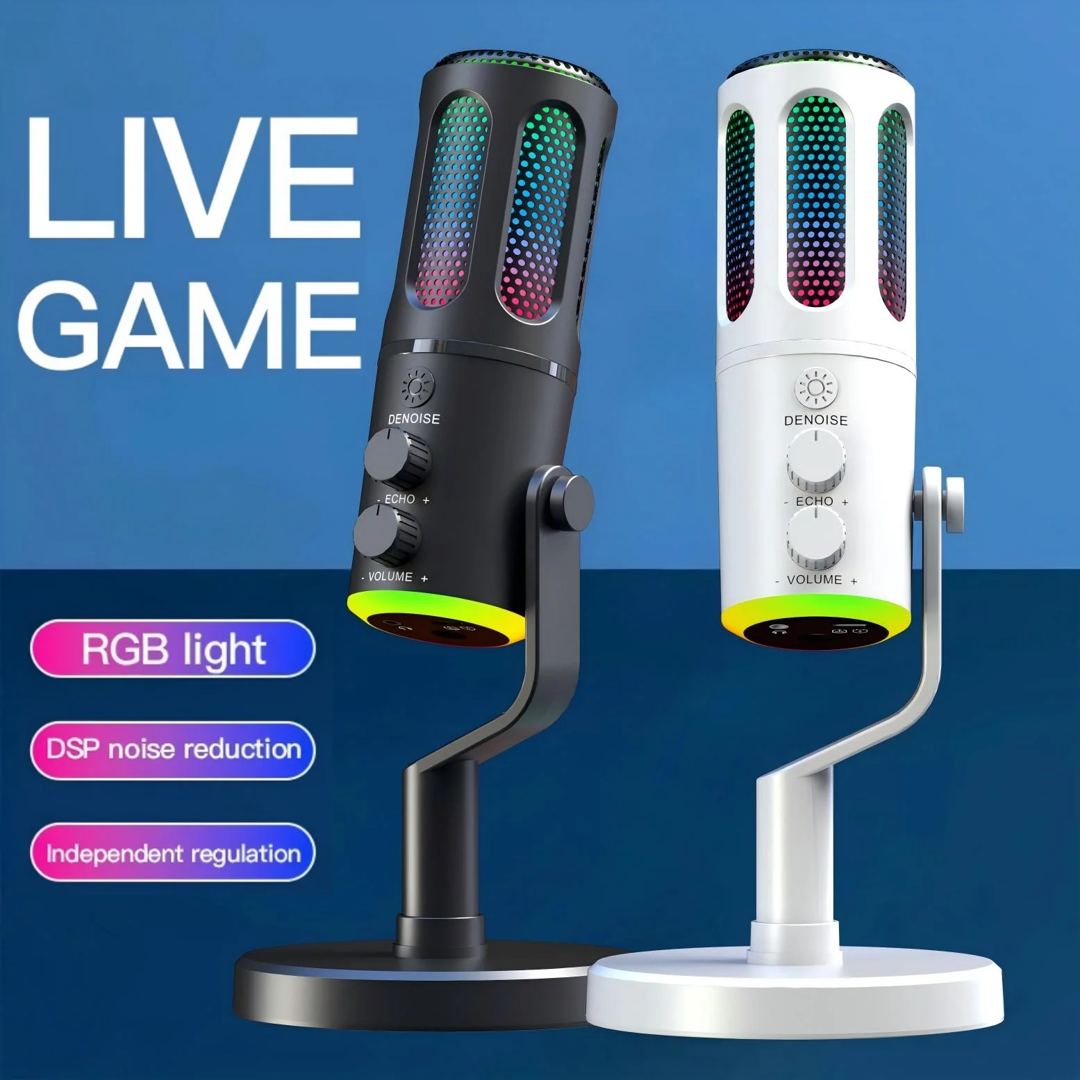 Pc Gaming Live Streaming - Micrófono para juegos profesional con soporte,