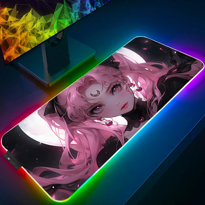 Pc Gaming Pink - Alfombrilla de ratón RGB grande para