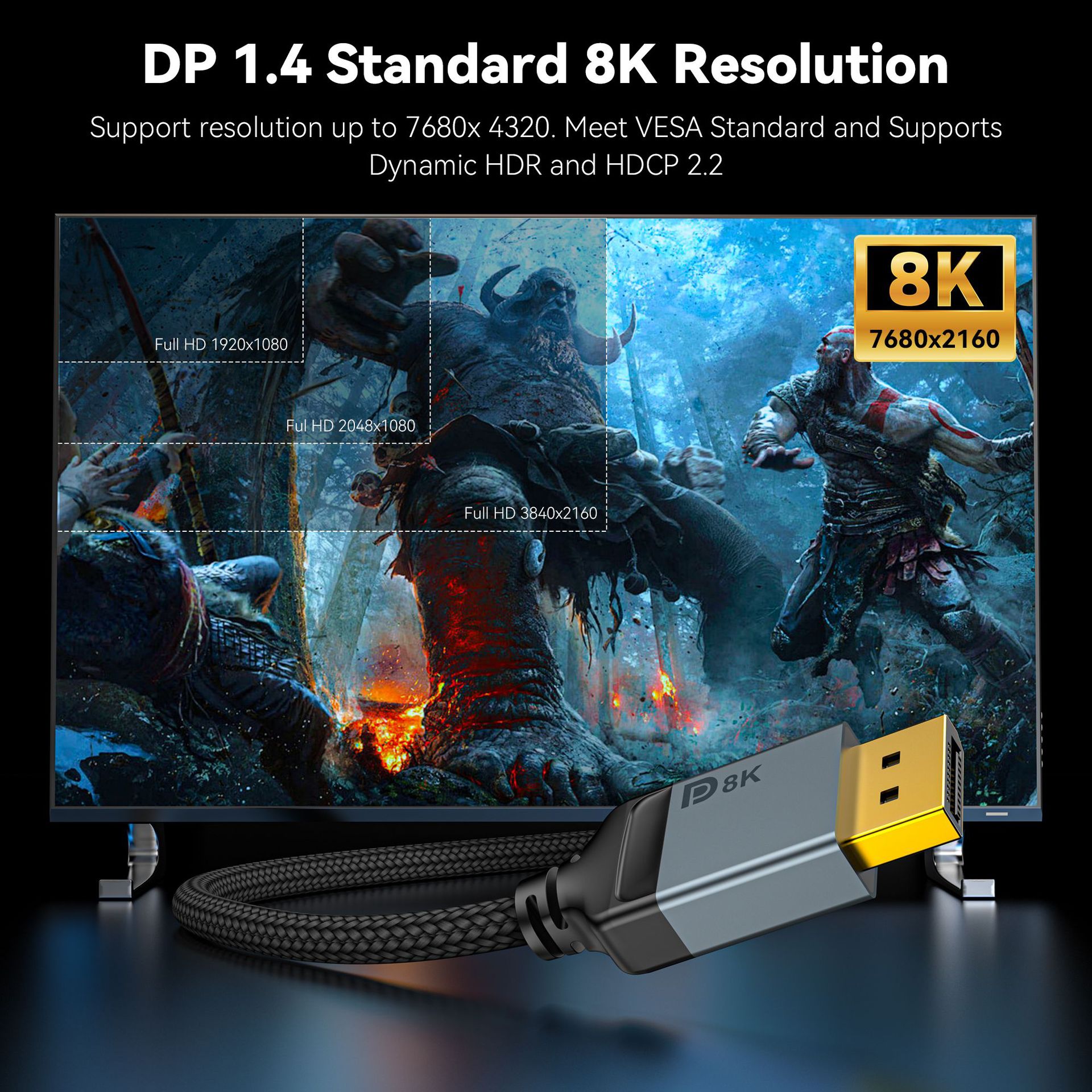 Cable DisplayPort 8K 1.4, Cabl - High Refresh Monitor reseña y precio