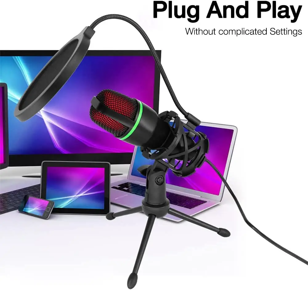Micrófono condensador con cabl - Pc Gaming Live Streaming reseña y precio