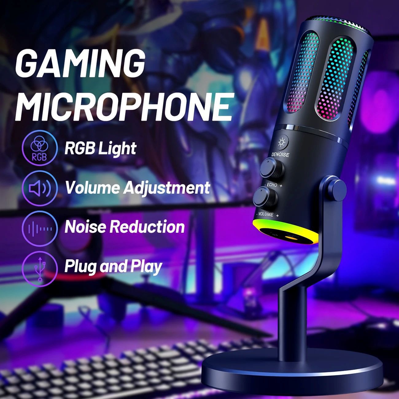 Micrófono USB para juegos SU8  - Pc Gaming Live Streaming reseña y precio