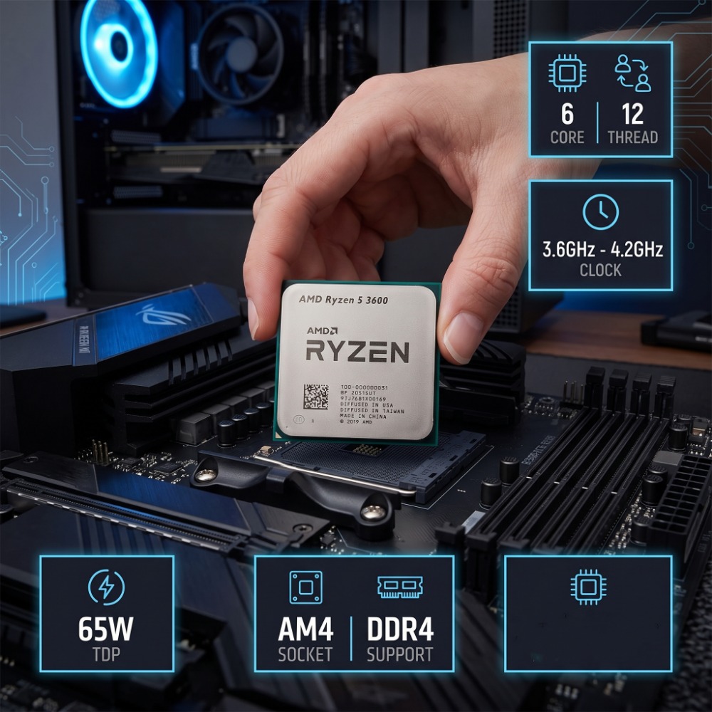 CPU AMD Ryzen 5 3600 para PC d - Pc Gaming Amd Ryzen 5 reseña y precio