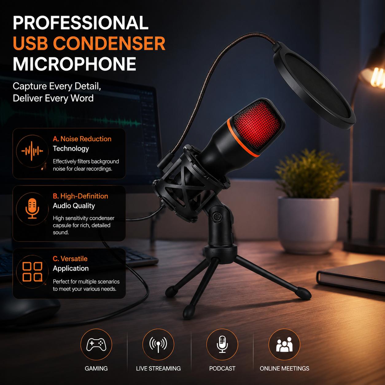 Kit de Micrófono de Condensado - Pc Gaming Youtube reseña y precio
