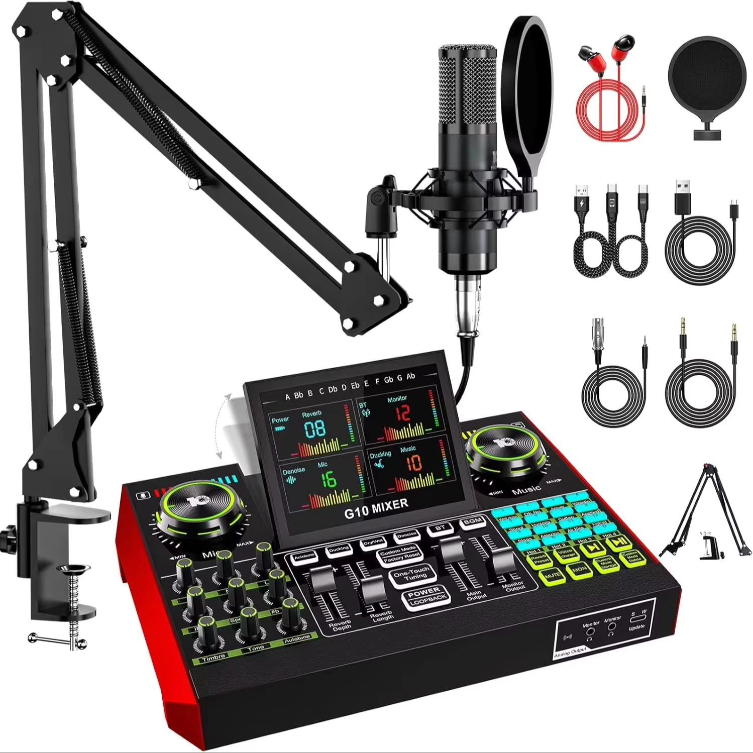 Interfaz de Audio Tenlamp G10  - Pc Gaming Live Streaming reseña y precio